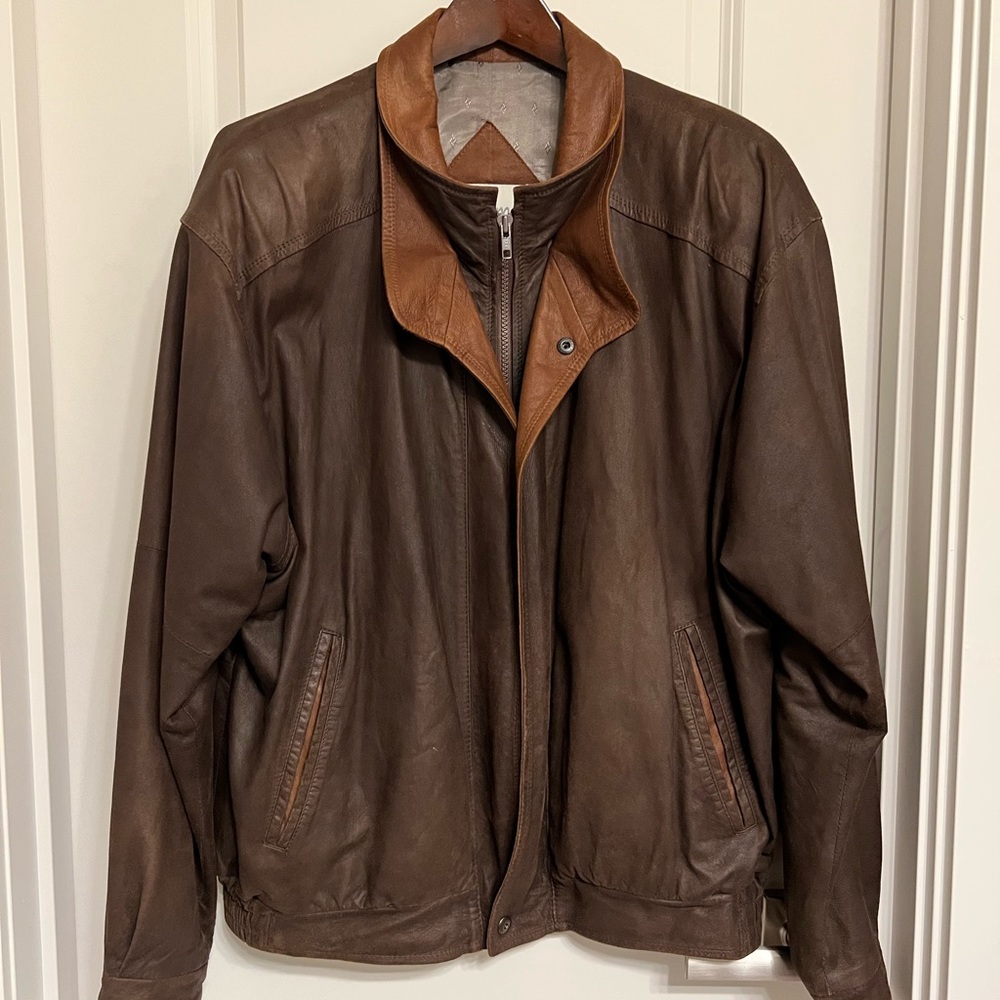 Bomber leather jacket